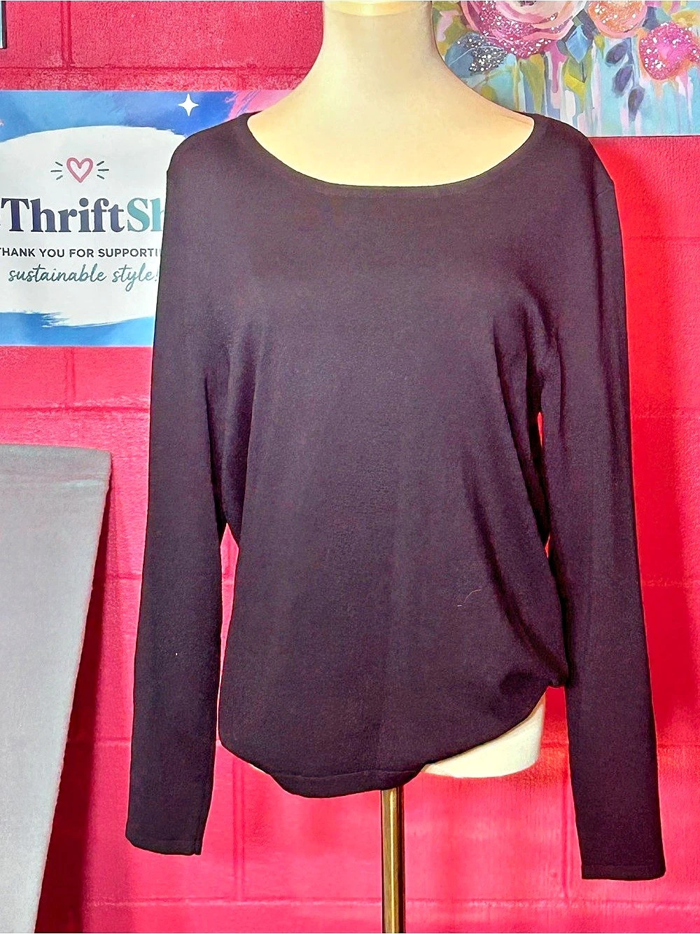 Chico's Long Sleeve Top in Black Size 2